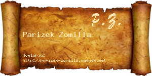 Parizek Zomilla névjegykártya
